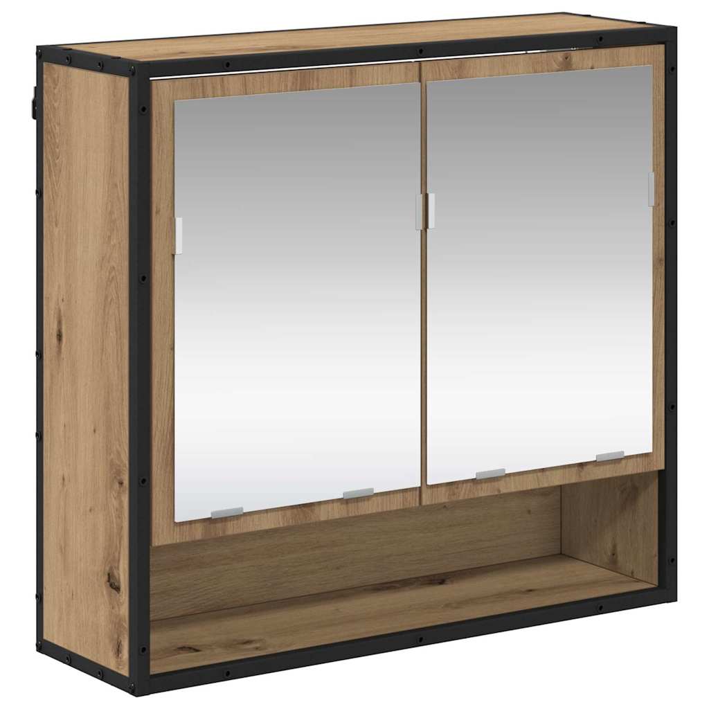 Badezimmermöbel-Set mit Regal 3 pcs Artisan-Eiche Holzwerkstoff