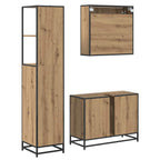 Badezimmermöbel-Set mit Regal 3 pcs Artisan-Eiche Holzwerkstoff