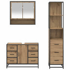Badezimmermöbel-Set mit Regal 3 pcs Artisan-Eiche Holzwerkstoff