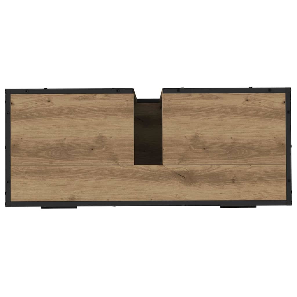 Badezimmermöbel-Set mit Regal 3 pcs Artisan-Eiche Holzwerkstoff
