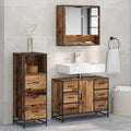 Badezimmermöbel-Set mit Schubladen 3 pcs Altholz Holzwerkstoff