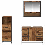 Badezimmermöbel-Set mit Schubladen 3 pcs Altholz Holzwerkstoff