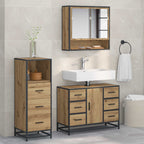 Badezimmermöbel-Set mit Regal 3 pcs Artisan-Eiche Holzwerkstoff