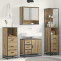 Badezimmermöbel-Set mit Regal 4 pcs Artisan-Eiche Holzwerkstoff