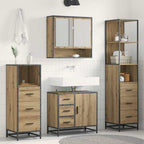 Badezimmermöbel-Set mit Regal 4 pcs Artisan-Eiche Holzwerkstoff