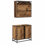 Badezimmermöbel-Set mit Schubladen 2 pcs Altholz Holzwerkstoff