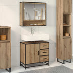 Badezimmermöbel-Set mit Regal 2 pcs Artisan-Eiche Holzwerkstoff