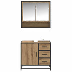 Badezimmermöbel-Set mit Regal 2 pcs Artisan-Eiche Holzwerkstoff