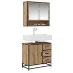 Badezimmermöbel-Set mit Regal 2 pcs Artisan-Eiche Holzwerkstoff