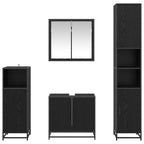Badezimmermöbel-Set 4 pcs Schwarz Eichen-Optik Holzwerkstoff