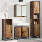Badezimmermöbel-Set mit Regal 3 pcs Altholz Holzwerkstoff