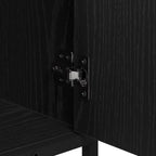 Badezimmermöbel-Set 3 pcs Schwarz Eichen-Optik Holzwerkstoff