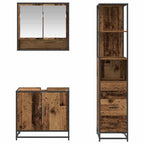 Badezimmermöbel-Set mit Schubladen 3 pcs Altholz Holzwerkstoff
