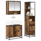 Badezimmermöbel-Set mit Schubladen 3 pcs Altholz Holzwerkstoff