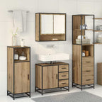 Badezimmermöbel-Set mit Regal 3 pcs Artisan-Eiche Holzwerkstoff
