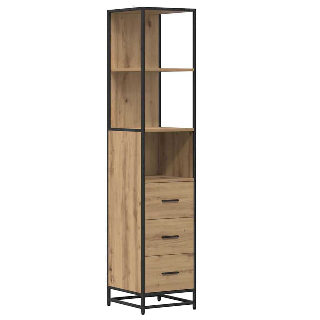 Badezimmermöbel-Set mit Regal 3 pcs Artisan-Eiche Holzwerkstoff