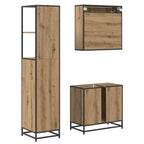 Badezimmermöbel-Set mit Regal 3 pcs Artisan-Eiche Holzwerkstoff