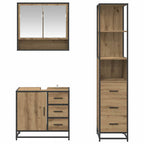 Badezimmermöbel-Set mit Regal 3 pcs Artisan-Eiche Holzwerkstoff