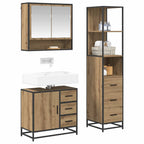 Badezimmermöbel-Set mit Regal 3 pcs Artisan-Eiche Holzwerkstoff