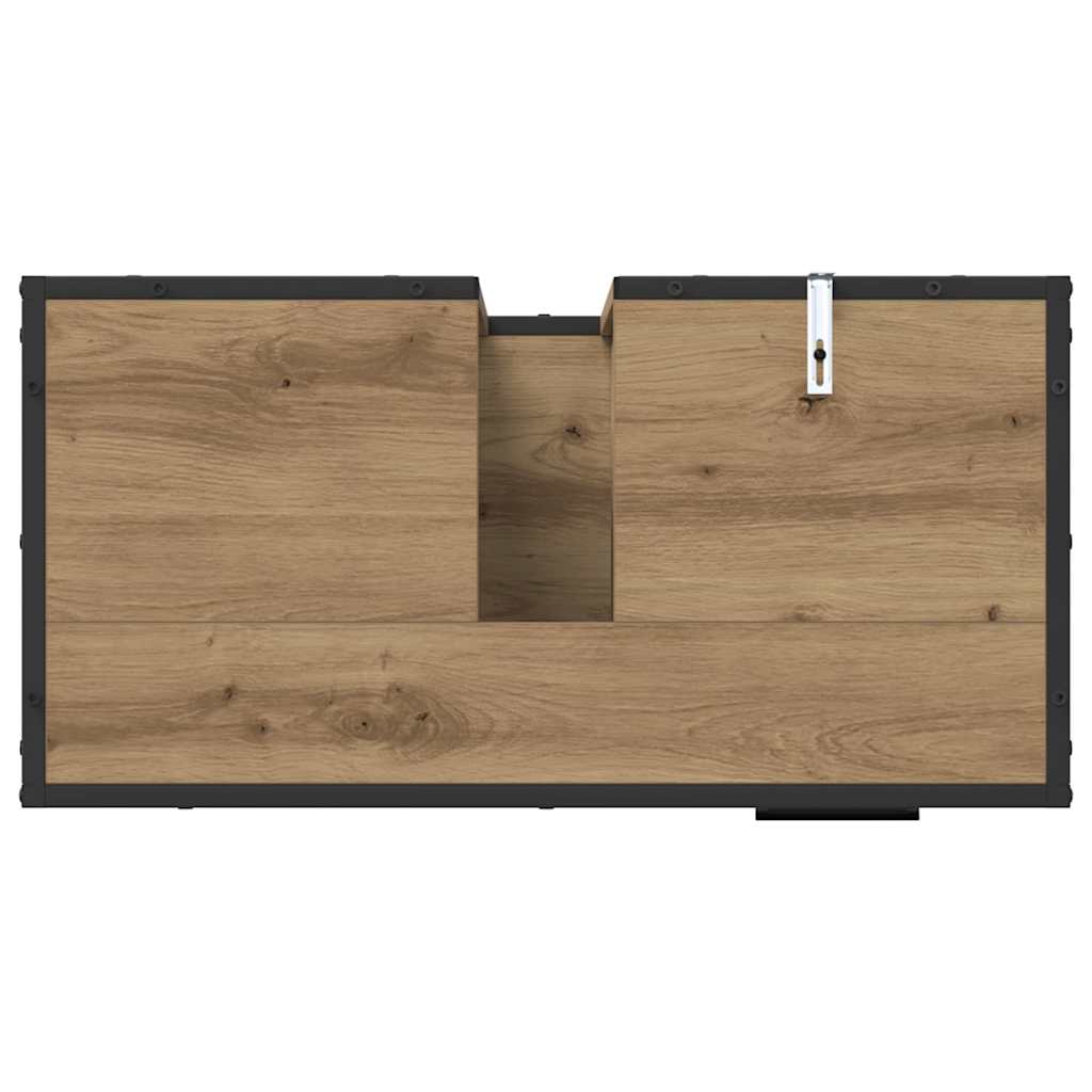 Badezimmermöbel-Set mit Regal 3 pcs Artisan-Eiche Holzwerkstoff