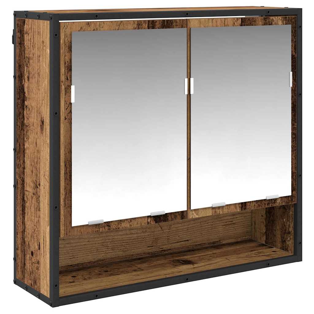 Badezimmermöbel-Set mit Regal 2 pcs Altholz Holzwerkstoff