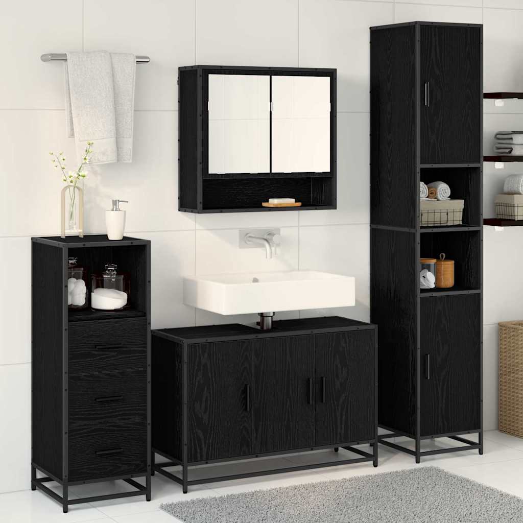 Badezimmermöbel-Set mit Regal 3 pcs Altholz Holzwerkstoff