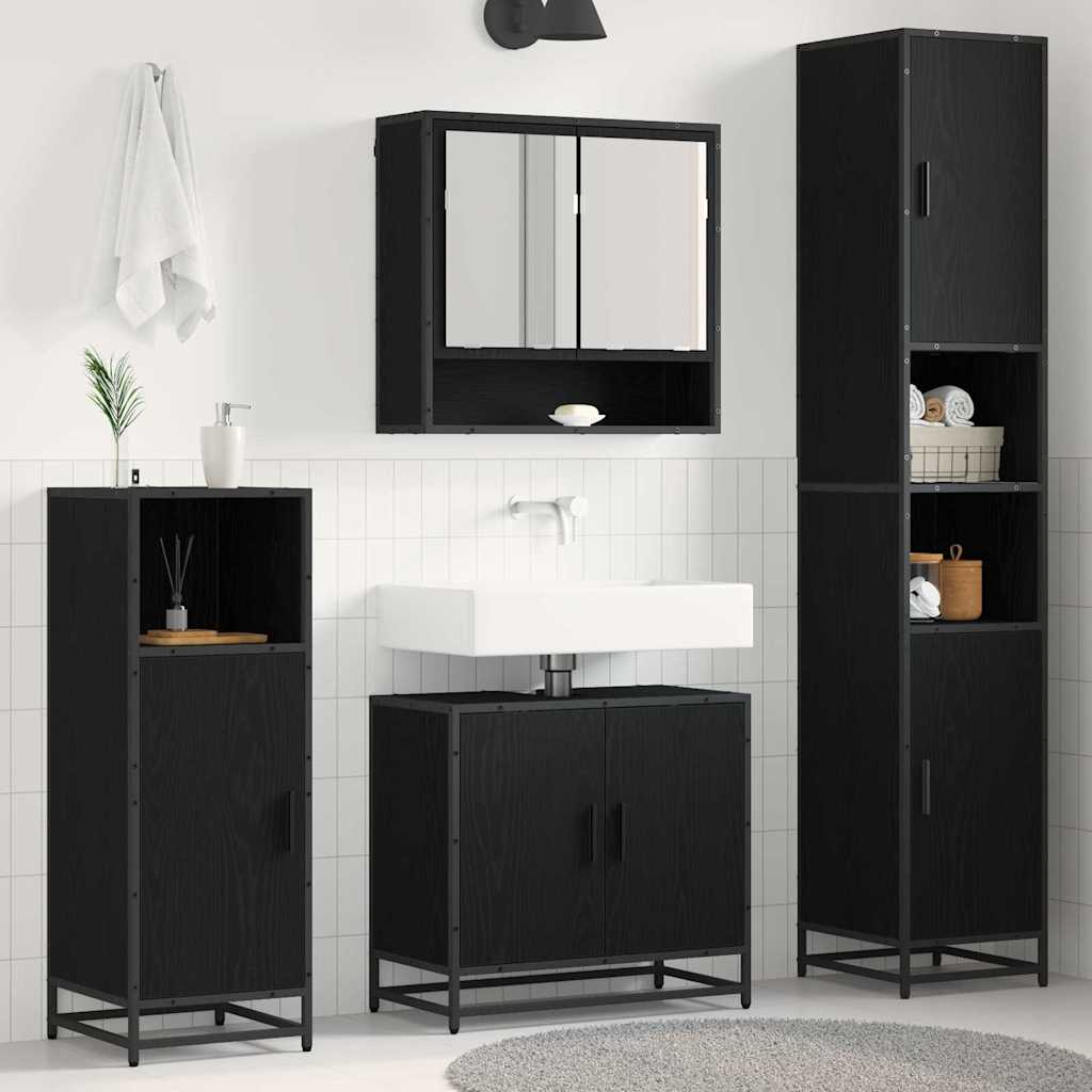 Badezimmermöbel-Set mit Regal 3 pcs Artisan-Eiche Holzwerkstoff
