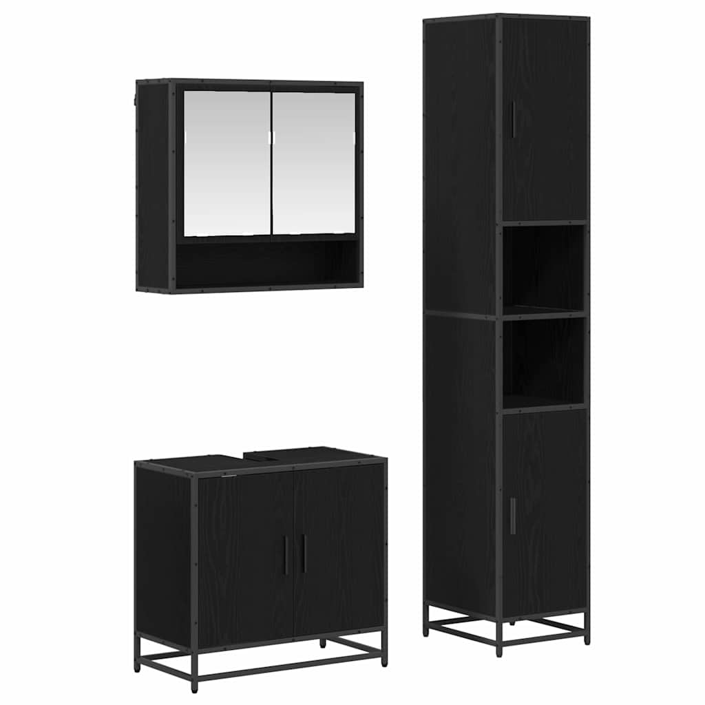 Badezimmermöbel-Set mit Regal 3 pcs Artisan-Eiche Holzwerkstoff