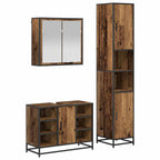 Badezimmermöbel-Set mit Regal 3 pcs Altholz Holzwerkstoff