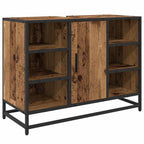 Badezimmermöbel-Set mit Regal 3 pcs Altholz Holzwerkstoff