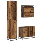Badezimmermöbel-Set mit Regal 3 pcs Altholz Holzwerkstoff