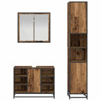 Badezimmermöbel-Set mit Regal 3 pcs Altholz Holzwerkstoff
