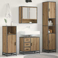 Badezimmermöbel-Set mit Regal 3 pcs Artisan-Eiche Holzwerkstoff