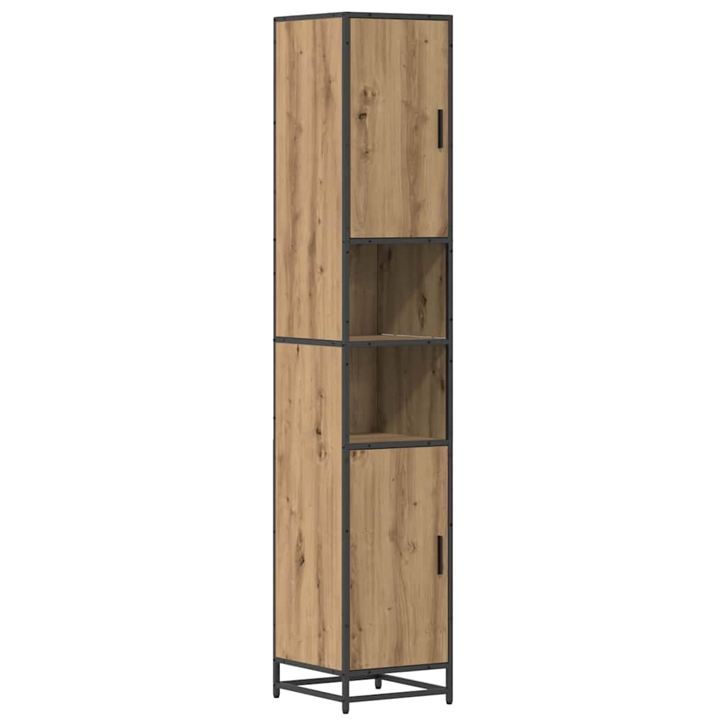 Badezimmermöbel-Set mit Regal 3 pcs Artisan-Eiche Holzwerkstoff