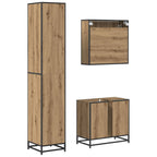 Badezimmermöbel-Set mit Regal 3 pcs Artisan-Eiche Holzwerkstoff