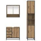 Badezimmermöbel-Set mit Regal 3 pcs Artisan-Eiche Holzwerkstoff