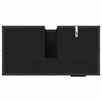 Badezimmermöbel-Set 3 pcs Schwarz Eichen-Optik Holzwerkstoff