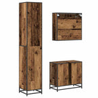 Badezimmermöbel-Set mit Regal 3 pcs Altholz Holzwerkstoff
