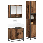 Badezimmermöbel-Set mit Regal 3 pcs Altholz Holzwerkstoff