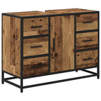 Badezimmermöbel-Set mit Schubladen 3 pcs Altholz Holzwerkstoff