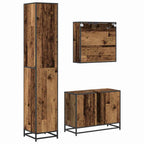 Badezimmermöbel-Set mit Schubladen 3 pcs Altholz Holzwerkstoff
