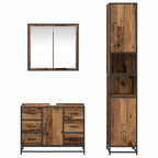 Badezimmermöbel-Set mit Schubladen 3 pcs Altholz Holzwerkstoff
