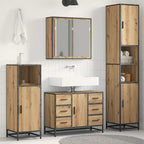 Badezimmermöbel-Set mit Regal 3 pcs Artisan-Eiche Holzwerkstoff