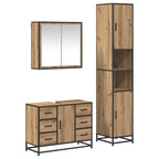 Badezimmermöbel-Set mit Regal 3 pcs Artisan-Eiche Holzwerkstoff