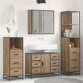 Badezimmermöbel Set mit Tür 4 pcs Artisan-Eiche Holzwerkstoff