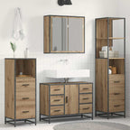 Badezimmermöbel Set mit Tür 4 pcs Artisan-Eiche Holzwerkstoff