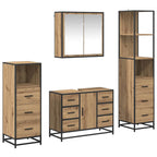Badezimmermöbel Set mit Tür 4 pcs Artisan-Eiche Holzwerkstoff