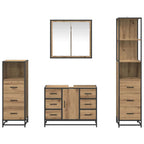 Badezimmermöbel Set mit Tür 4 pcs Artisan-Eiche Holzwerkstoff