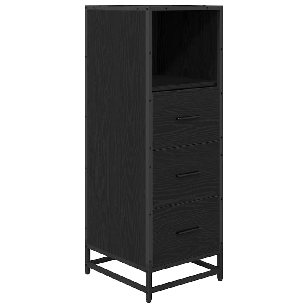 Badezimmermöbel-Set 4 pcs Schwarz Eichen-Optik Holzwerkstoff