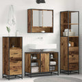 Badezimmermöbel-Set mit Schubladen 3 pcs Altholz Holzwerkstoff